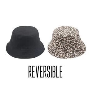 2/$30  Reversible Bucket Hat Black Animal Print